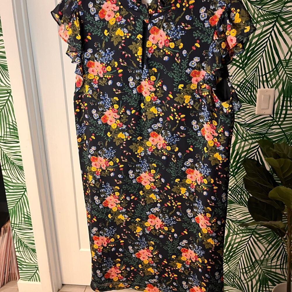 Madewell x No. 6 Black Floral Silk Ruffle Mini Dress Size 4 - Picture 5 of 10